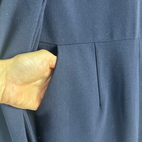 1. State Navy Blue Long Sleeve Wrap Front Pockets Classic Chic Romper Size M - Picture 7 of 11